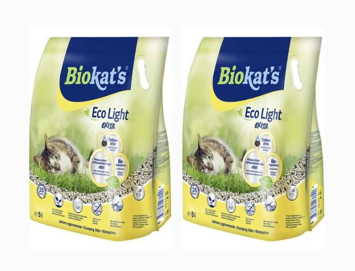 Biokats Eco Light Topaklanan İnce Taneli Organik Kedi Kumu 2x5 lt