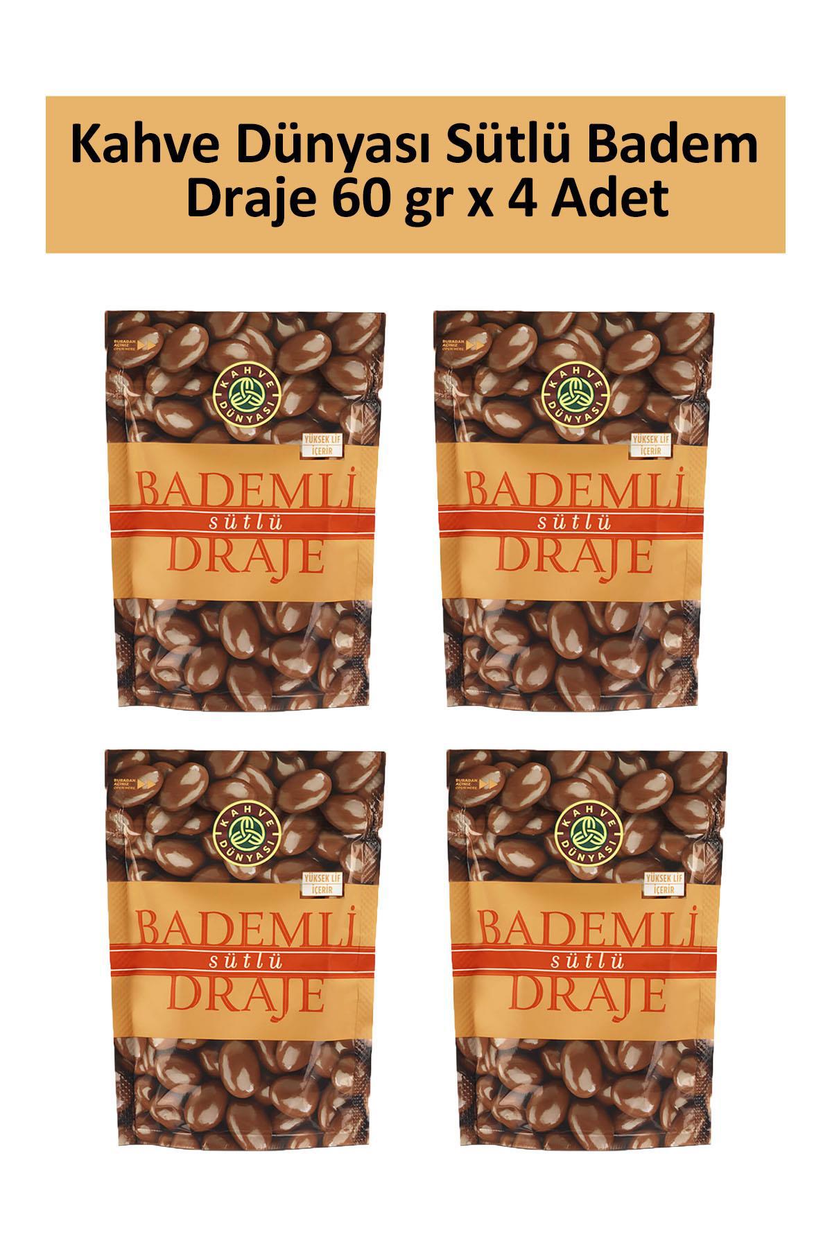 Kahve Dünyası Draje Bademli Sütlü Çikolata 4x60 gr