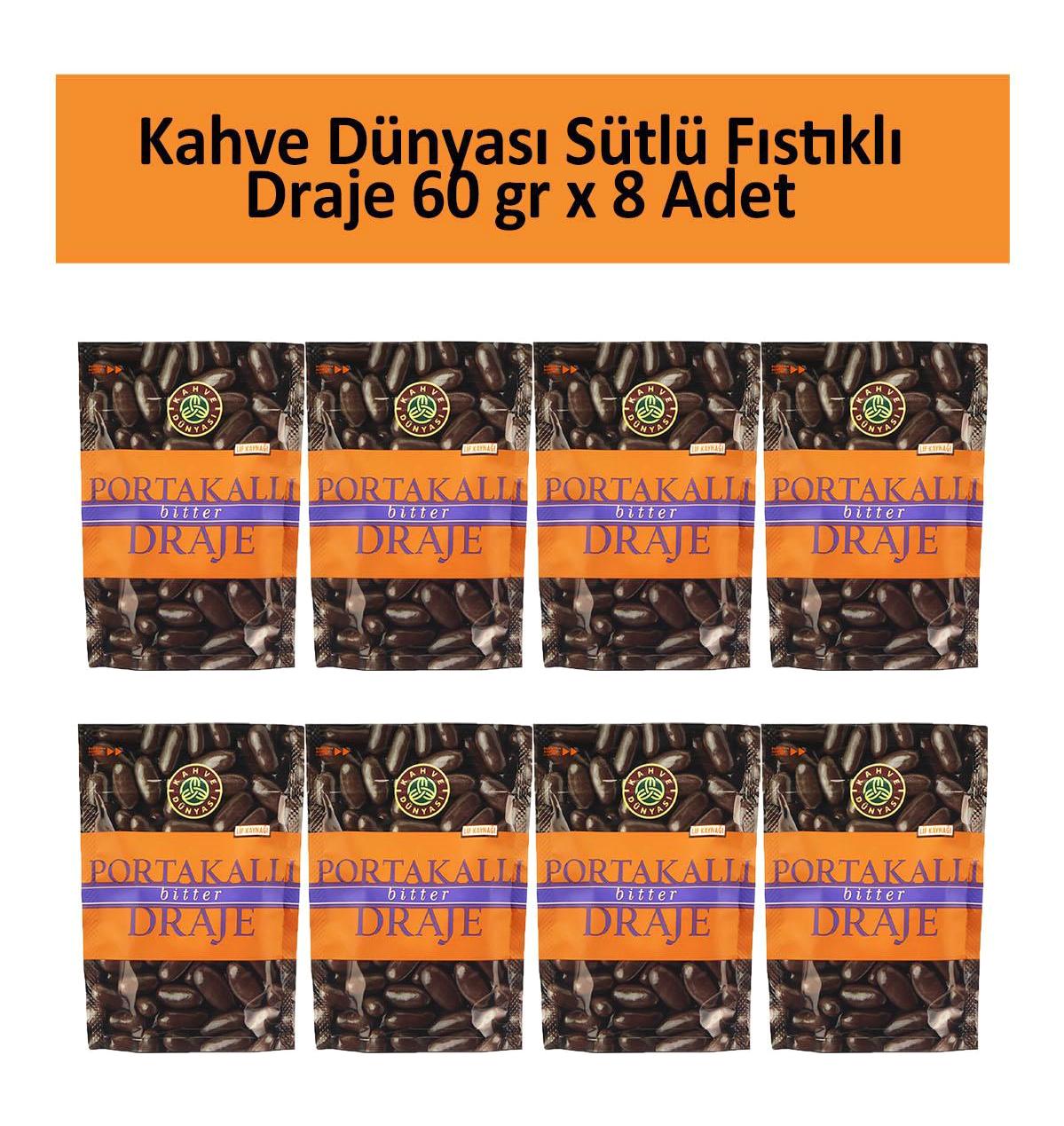 Kahve Dünyası Draje Bitter Portakallı Çikolata 8x60 gr