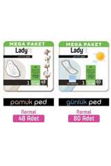 Lady Fit Pamuk Organik Antialerjik Orta Normal 128'li Hijyenik Ped 2 Adet