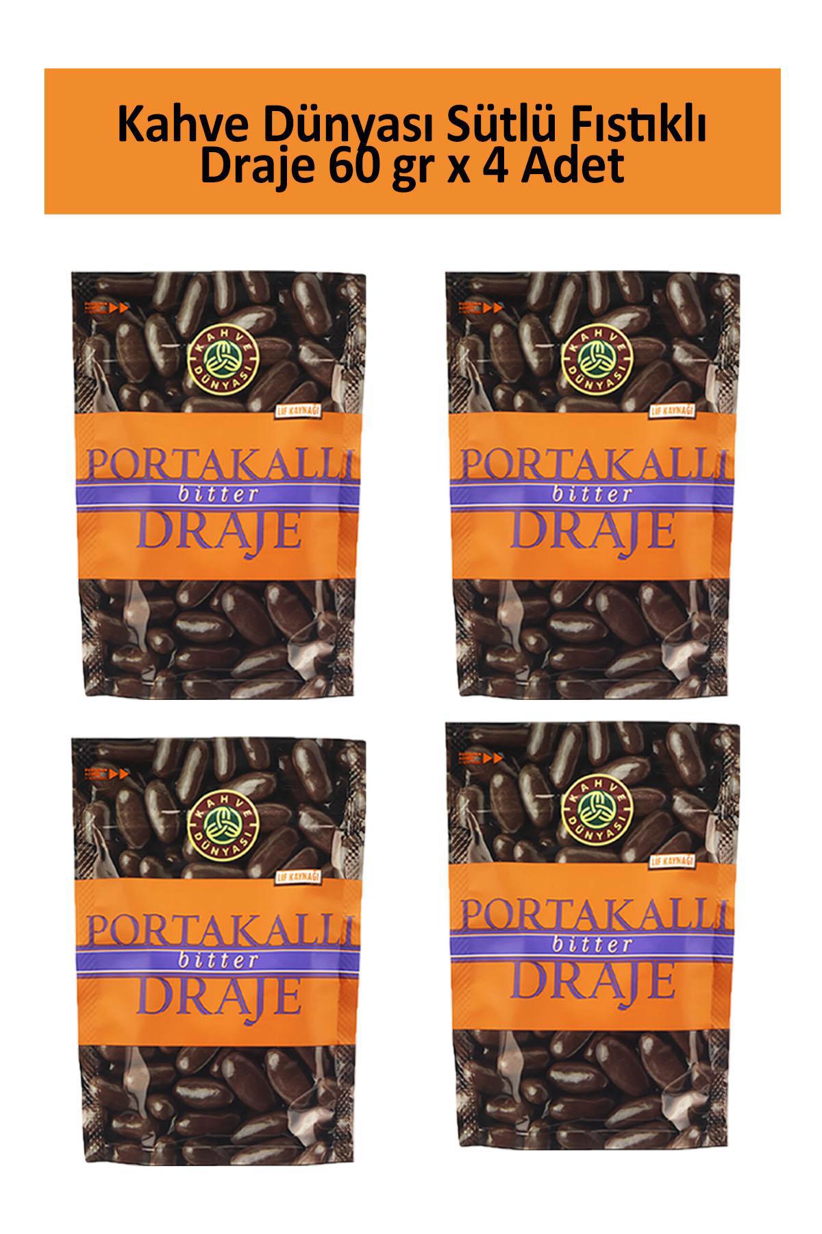Kahve Dünyası Draje Bitter Portakallı Çikolata 4x60 gr