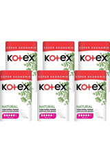 Kotex Natural Organik Antialerjik Orta Uzun 16'lı Hijyenik Ped 6 Adet