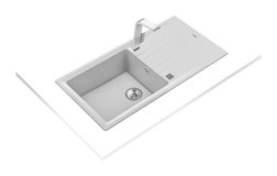 Teka Stone 60 L-TG 510 mm Damlalıklı Tezgah Üstü Tek Gözlü Dikdörtgen Sağ Granit Eviye Gri