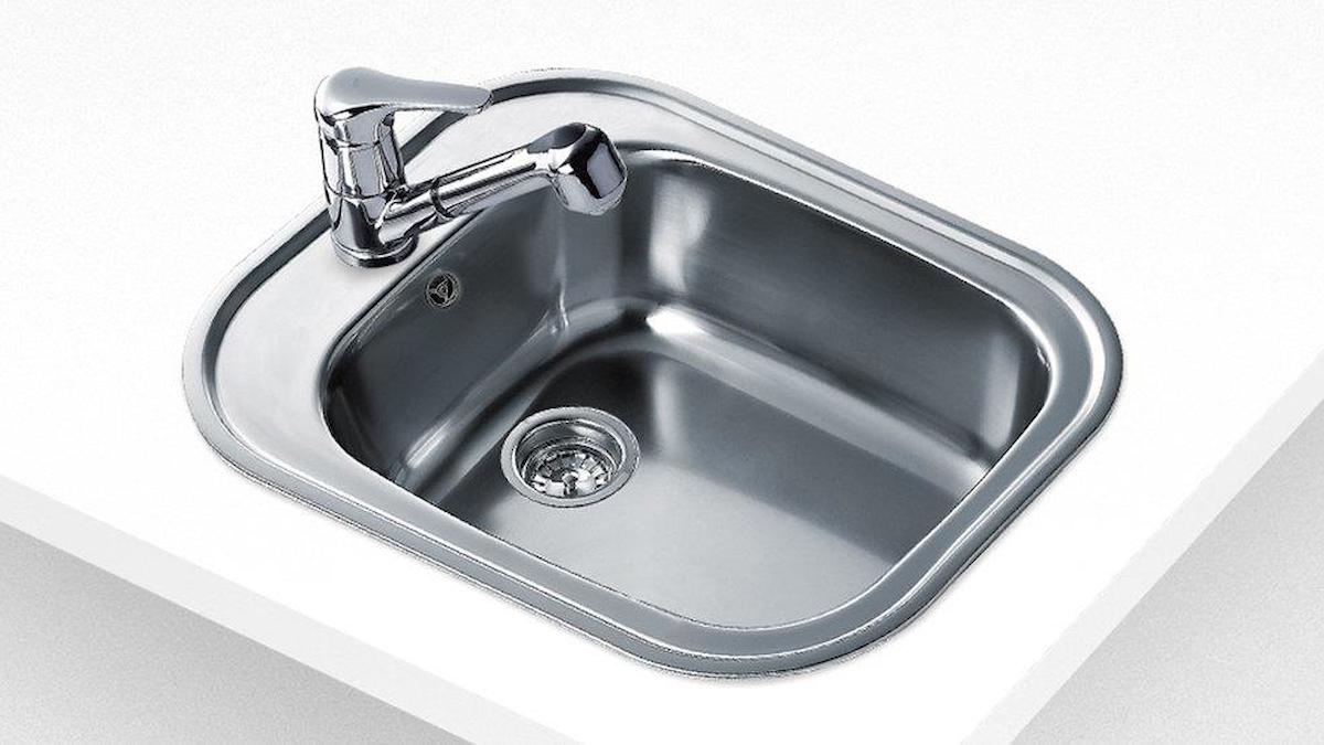 Teka Stylo 1B 485 mm Damlalıksız Tezgah Üstü Tek Gözlü Kare Orta Paslanmaz Çelik Eviye Gri