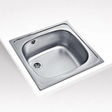 Teka E50 465.440 420 mm Damlalıksız Tezgah Üstü Tek Gözlü Kare Orta Paslanmaz Çelik Eviye Gri