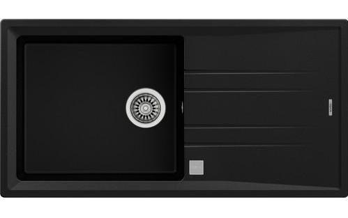 Teka Stone 60 L-TG 510 mm Damlalıklı Tezgah Üstü Tek Gözlü Dikdörtgen Sağ Granit Eviye Siyah