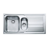 Franke Logica Line LLX 651-100 500 mm Damlalıklı Tezgah Üstü 1.5 Gözlü Dikdörtgen Sağ Paslanmaz Çelik Eviye Gri
