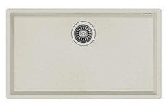 Teka Square 72.40 TG 440 mm Damlalıksız Tezgah Altı Tek Gözlü Dikdörtgen Orta Granit Eviye Bej