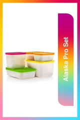 Tupperware Alaska Pro 5 Parça Dikdörtgen - Kare Plastik Saklama Kabı