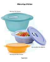 Tupperware Mikro 3 Parça Yuvarlak Silikon Saklama Kabı
