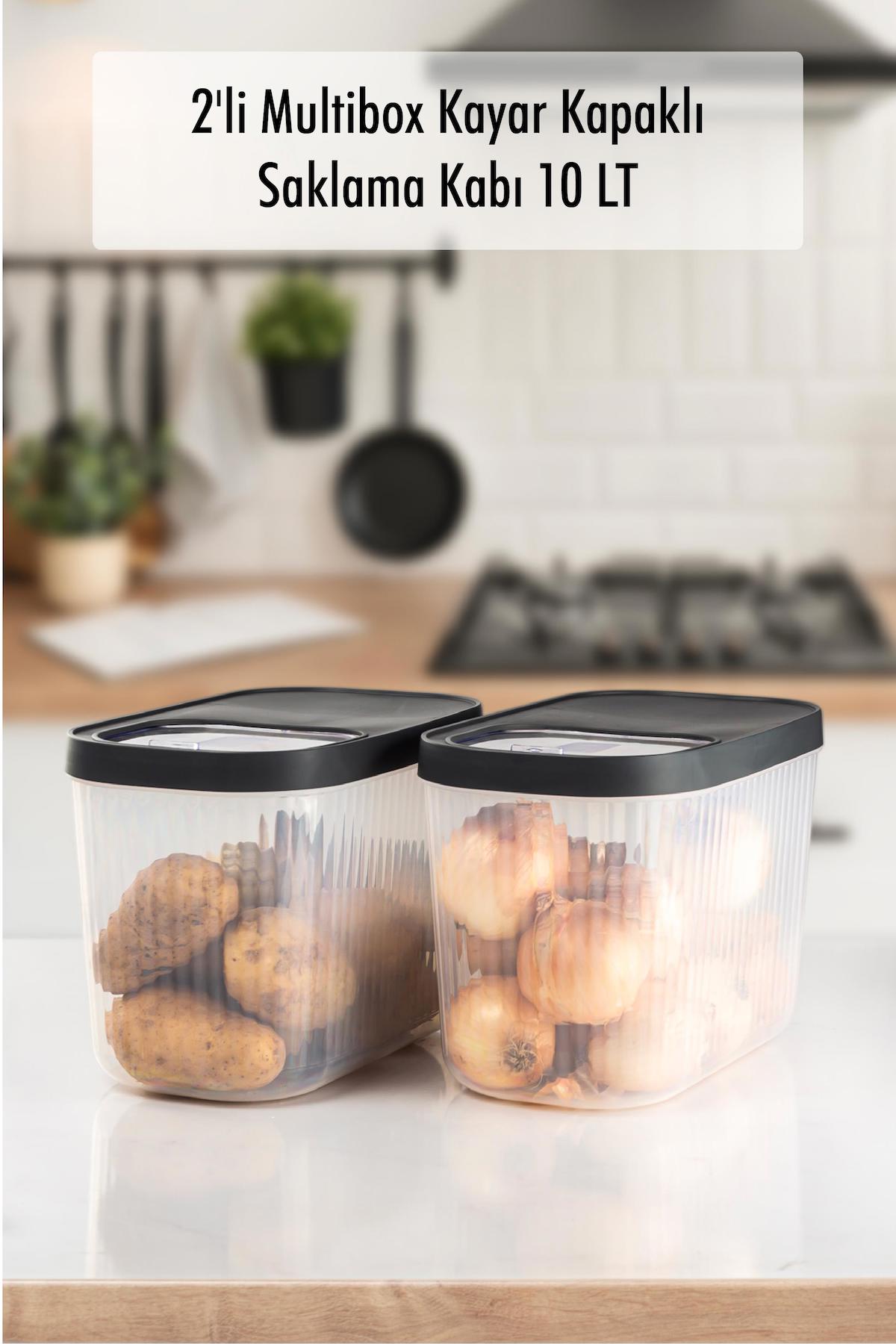 Multibox 2 Parça Dikdörtgen - Silindir Plastik Saklama Kabı 2x10 lt