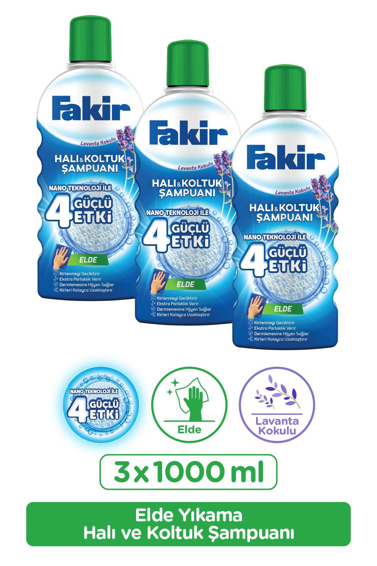 Fakir Nano Teknolojili Lavantalı Elde Yıkama Halı Şampuanı 3 x 1 lt