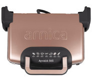 Arnica GH26261 6 Dilim Teflon Çıkarılabilir Plaka 1750 W Izgara Rose Gold Tost Makinesi