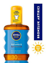Nivea Spf 30 Bronzluk ve Koruyucu Güneş Karoten Özü Hızlı 30 Faktör Vücut-Yüz İçin Bronzlaştırıcı Yağ 200 ml