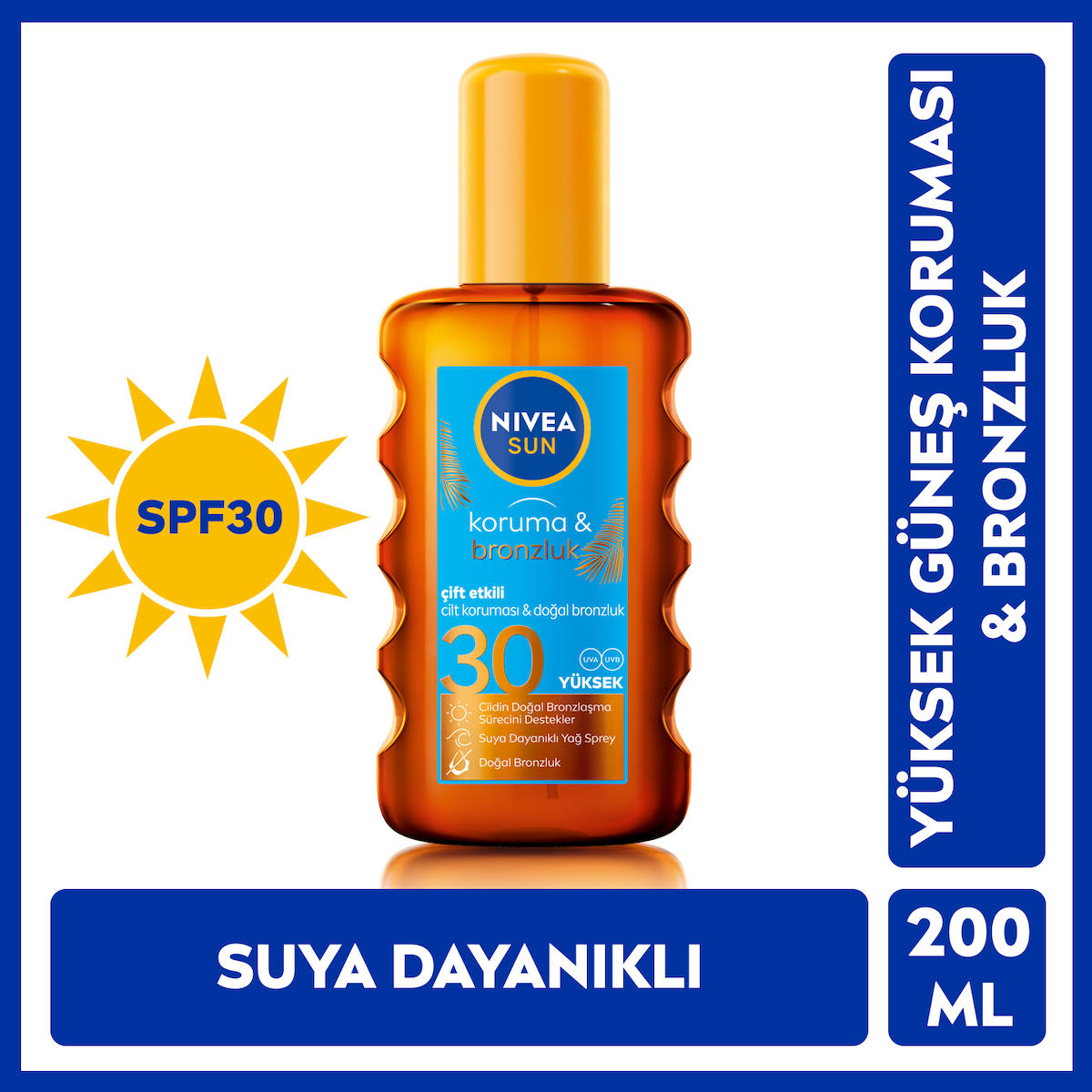 Nivea Havuç Yağı-Kakao Yağı Yoğun 30 Faktör Vücut-Yüz İçin Bronzlaştırıcı Sprey 200 ml