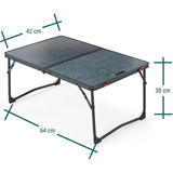 Decathlon MH100 64x42 cm Dikdörtgen Alüminyum Katlanır Kamp Masası Gri