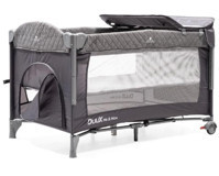 Duux Alüminyum 20 kg Kapasiteli Taşınabilir Ara Katlı 120x70 cm Sallanan Anne Yanı Park Yatak Gri