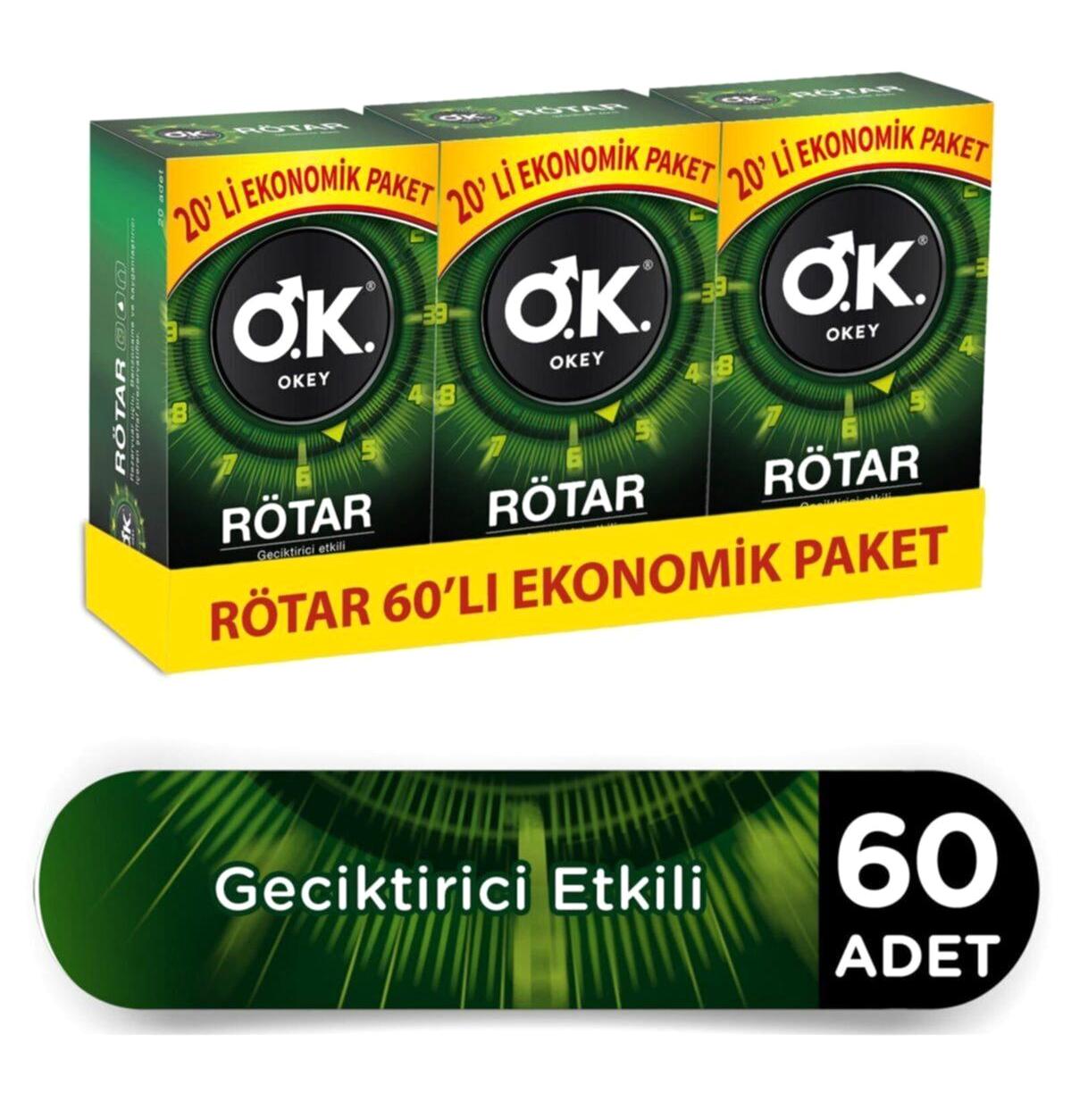 Okey Rötar Geciktiricili Prezervatif 3x20'li
