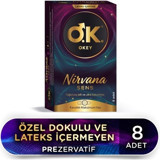 Okey Nirvana Geciktiricili Tırtıklı Prezervatif 8'li