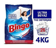 Bingo Matik Ultra Beyaz Beyazlar İçin 26 Yıkama Toz Deterjan 4 kg