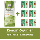 Kito Et ve Tavuk Aromalı Parça Etli Yetişkin Köpek Maması 15 kg + Dana Etli Taze Köpek Yemeği 6'lı