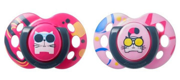 Tommee Tippee Fun Style 6-18 Ay+ Delikli Ortodontik Silikon 2'li Emzik Pembe