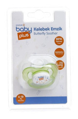 Baby Plus BYP-302 6-18 Ay+ Kiraz Uçlu Damaklı Silikon Emzik Yeşil