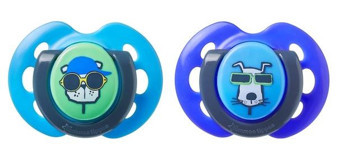 Tommee Tippee Fun Style 0-6 Ay Delikli Ortodontik Kauçuk 2'li Emzik Lacivert