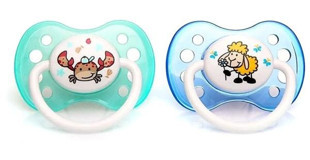 Baby Plus BYP-21002 5-18 Ay+ Kiraz Uçlu Damaklı Silikon 2'li Emzik Çok Renkli