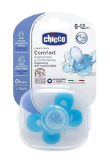 Chicco Physio Comfort 6-12 Ay Ortodontik Damaklı Silikon Emzik Mavi