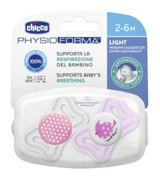 Chicco Physio Light 2-6 Ay Ortodontik Damaklı Silikon 2'li Emzik Mavi