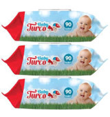 Baby Turco Klasik 90 Yaprak 3'lü Paket Islak Bebek Havlusu