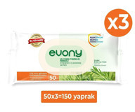 Evony Hijyenik 50 Yaprak 3'lü Paket Islak Mendil