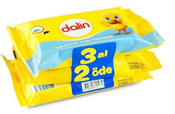Dalin Hipoalerjenik 15 Yaprak 3'lü Paket Islak Mendil