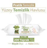 Turco Doğadan Pratik Temizlik 100 Yaprak 2'li Paket Yüzey Temizleme Mendili