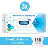 Deep Fresh Alkollü Antiviral 56 Yaprak 3'lü Paket Islak Mendil