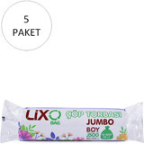 Lixo J-500 Büzgülü Jumbo Boy 80x110 cm Çöp Poşeti 50 Adet Siyah