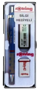 Rotring Tikky Silgili Plastik Metalik Mavi 0.5 mm Uçlu Versatil Kalem Seti