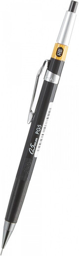 Pentel PG5 Silgili Metal Metalik Siyah 0.5 mm Uçlu Versatil Kalem