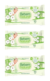 Bebem Natural Narin Dokunuş 90 Yaprak 3'lü Paket Islak Mendil