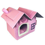 Xpermate Dikdörtgen Tek Katlı Dış Mekan Kumaş Kedi Evi Pembe