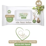 Baby Turco Doğadan Yenidoğan 60 Yaprak 6'lı Paket Islak Bebek Havlusu