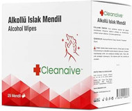 Cleanaive Alkollü 25 Yaprak Islak Mendil