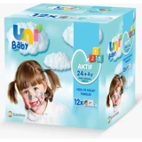 Uni Baby Aktif 52 Yaprak 12'li Paket Islak Mendil
