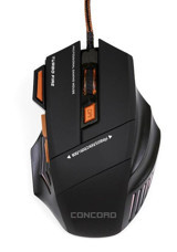 Concord A9 S Ergonomik Makrolu Kablolu Siyah Turuncu Optik Gaming Mouse