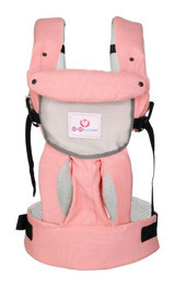 Momella Baby Ergonomik 15 kg Kapasiteli Yenidoğan Kanguru Gri-Pembe