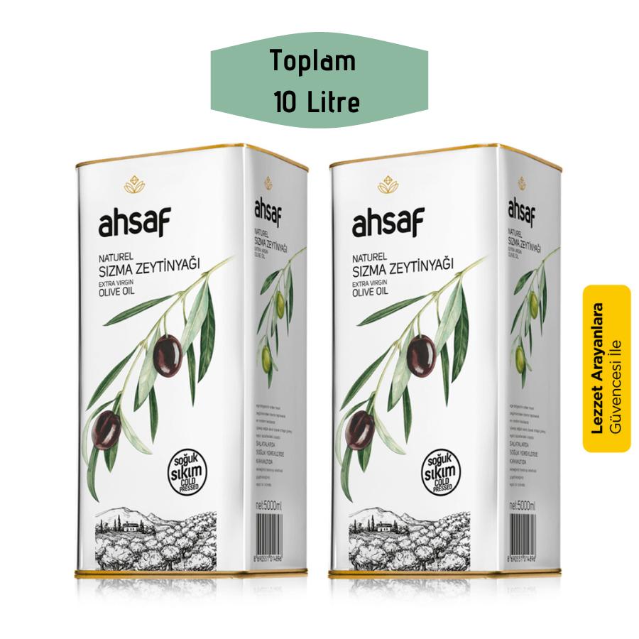 Ahsaf Soğuk Sıkım Teneke Sızma Zeytinyağı 2x2 lt