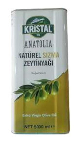 Kristal Soğuk Sıkım Teneke Sızma Zeytinyağı 5 lt