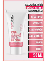 New Well Pembe Renksiz 50 Faktör Tüm Ciltler İçin Leke Karşıtı Yağsız Suya Dayanıklı Yüz Güneş Kremi 50 ml