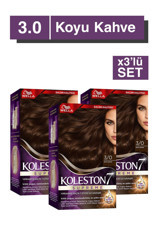 Wella Koleston Supreme 3.0 Koyu Kahve Organik Krem Saç Boyası 3x60 ml